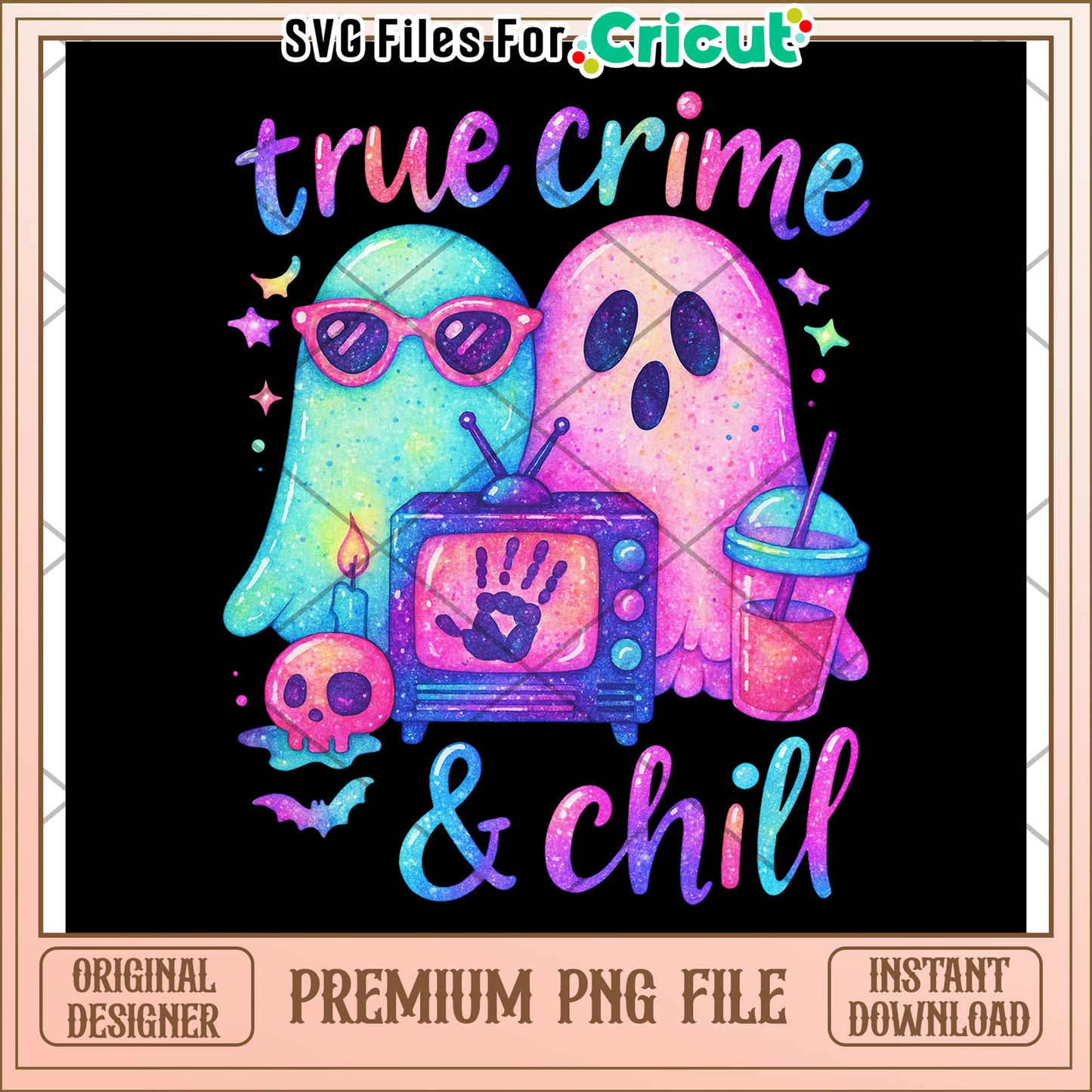 True crime and chil neon png, halloween time png, halloween decor png
