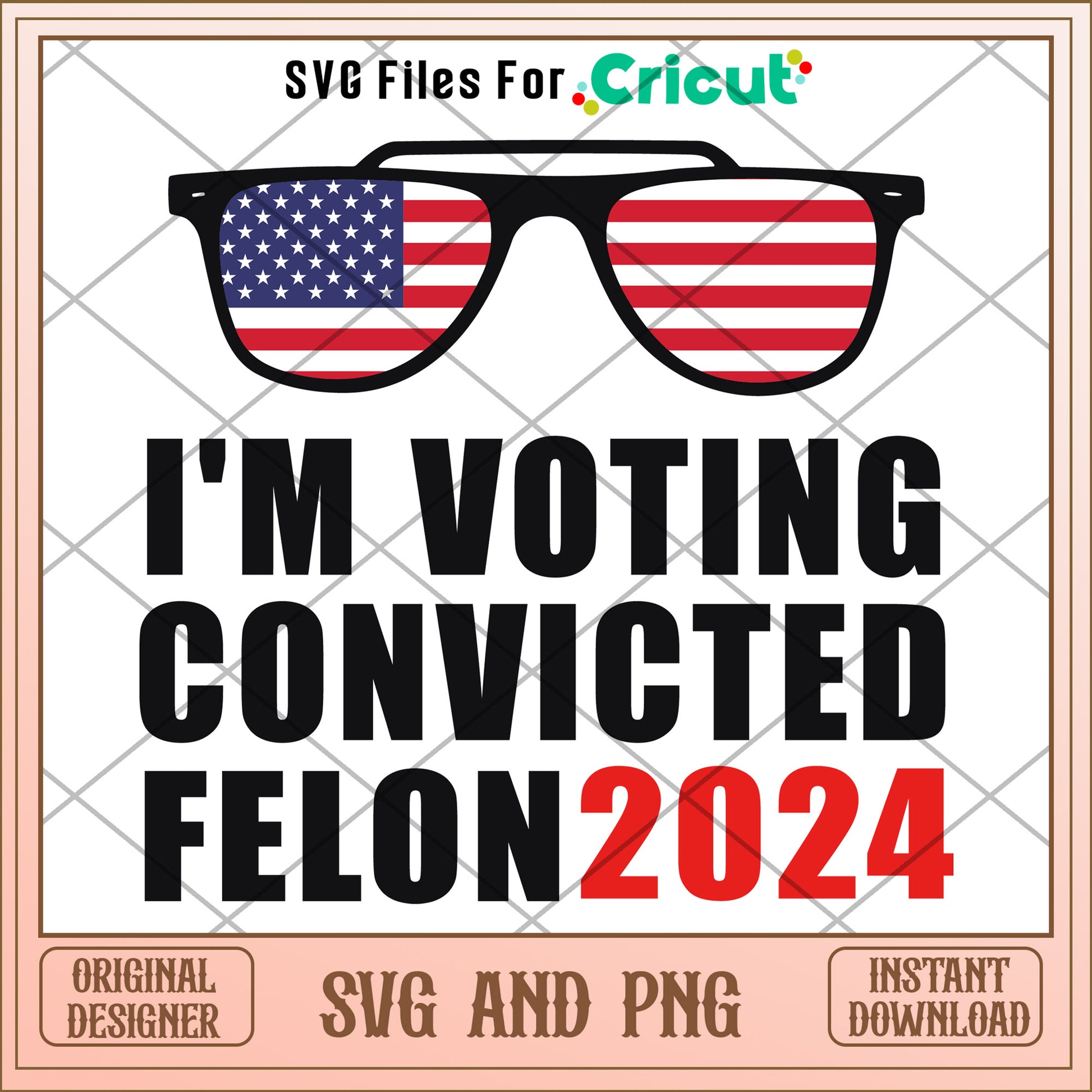 Trump voting convicted felon 2024 design SVG