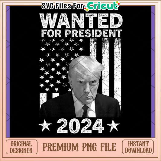 Trump 2024 President PNG Design