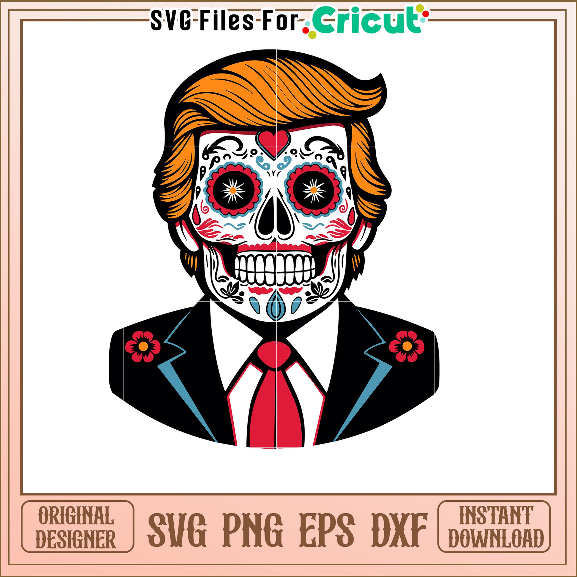 Trump Sugar Skull SVG