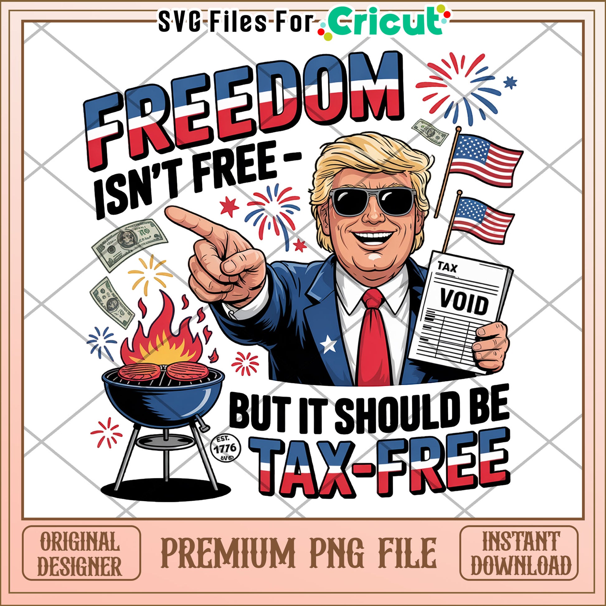 Trump Tax Free Freedom PNG Image
