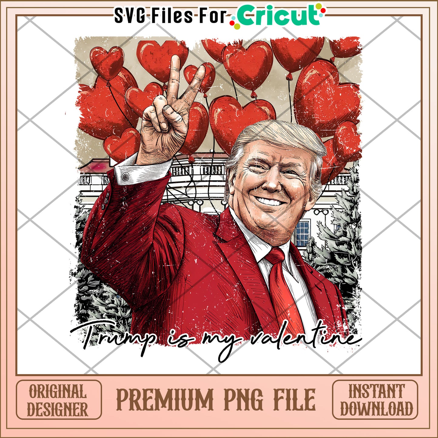 Trump Valentine PNG Design Download