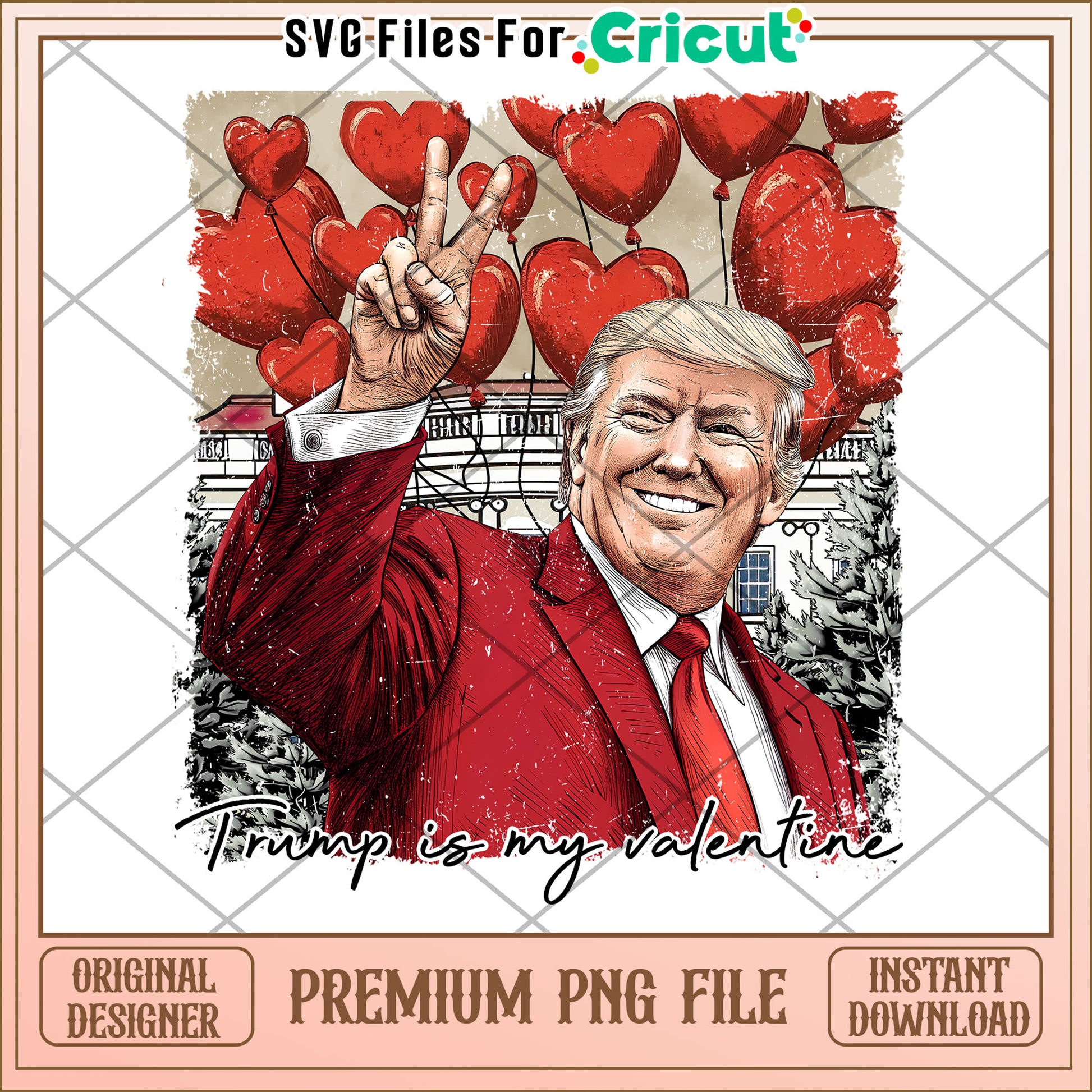 Trump Valentine PNG Design Download