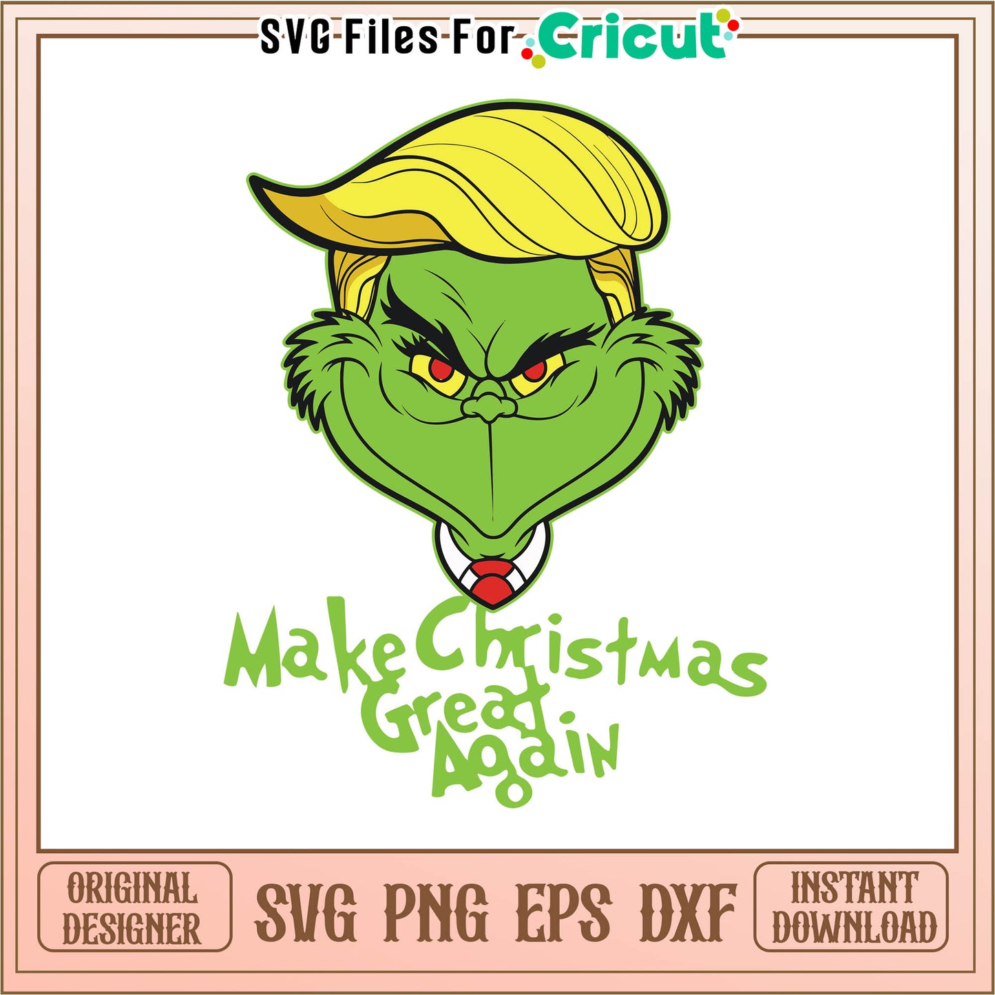 Trump grinch make christmas great svg, trump grinch​​ svg