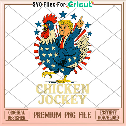 Trump rides a chicken into battle png, funny memes png, steve's lava chicken png