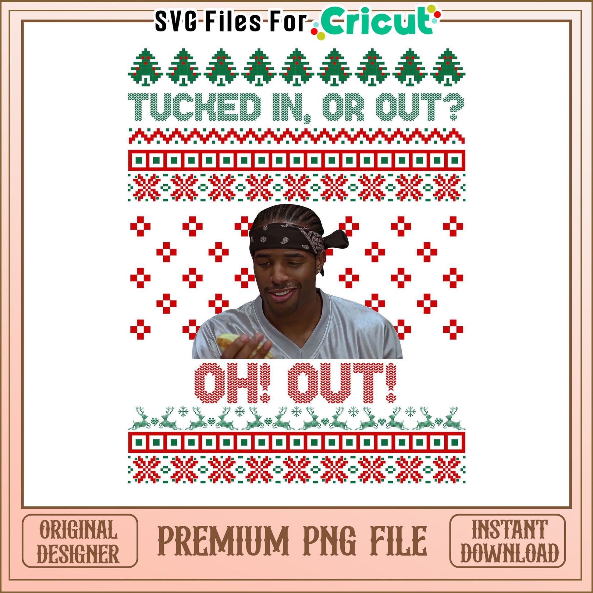 Tucked In or Out Holiday Design, Download Premium PNG File Now