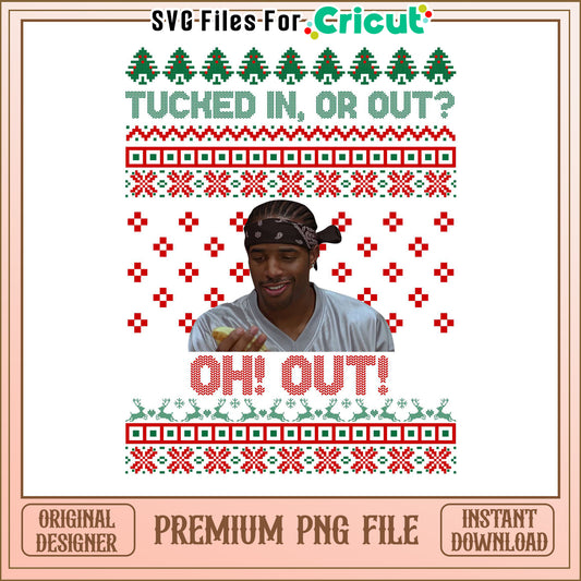 Tucked In or Out Holiday Design, Download Premium PNG File Now