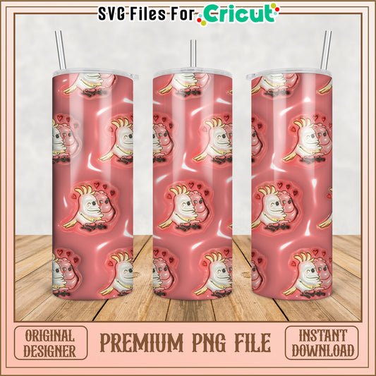 Tumbler PNG Cute Parrot Design, Instant Download