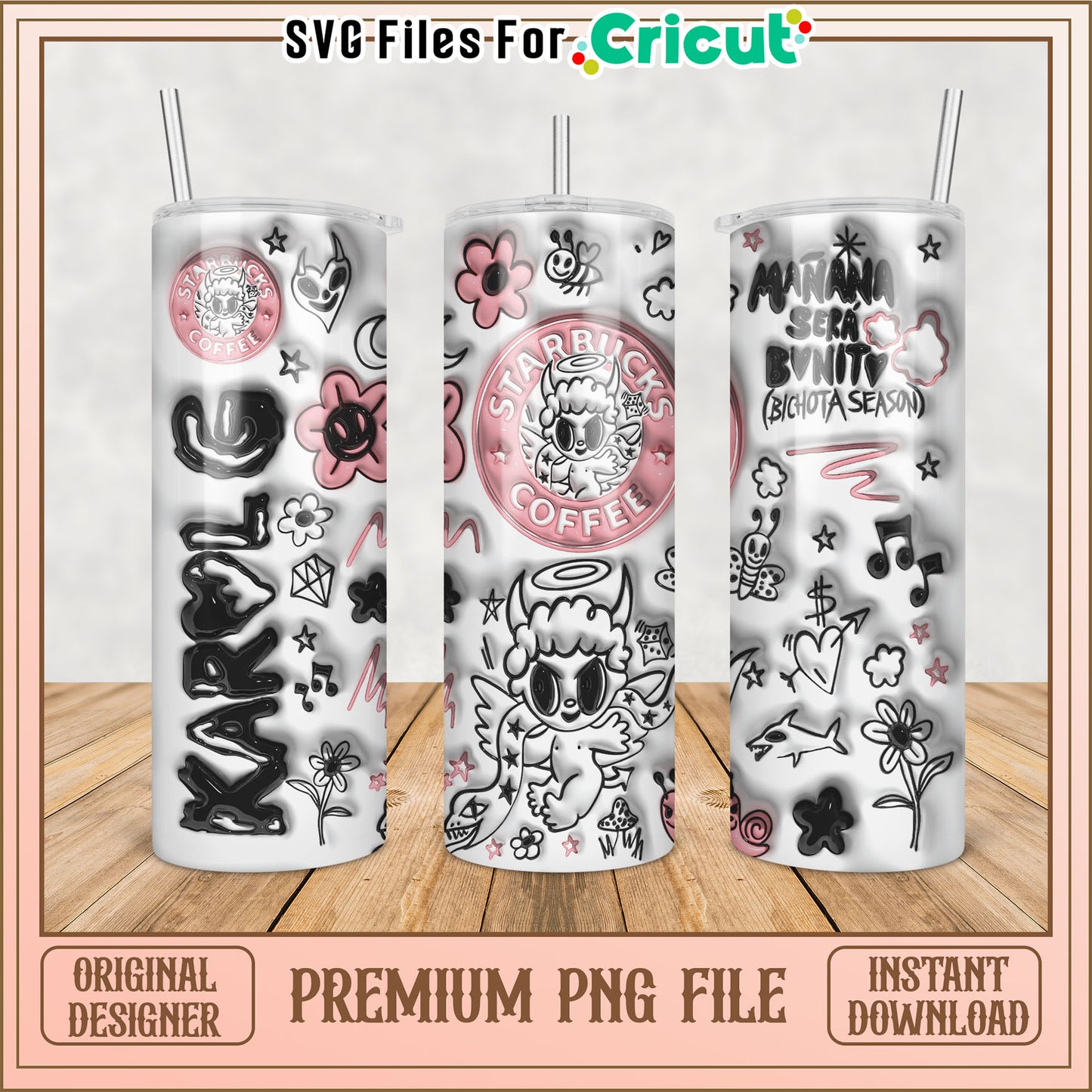 Tumbler PNG Design Kawaii Starbucks