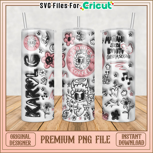 Tumbler PNG Design Kawaii Starbucks