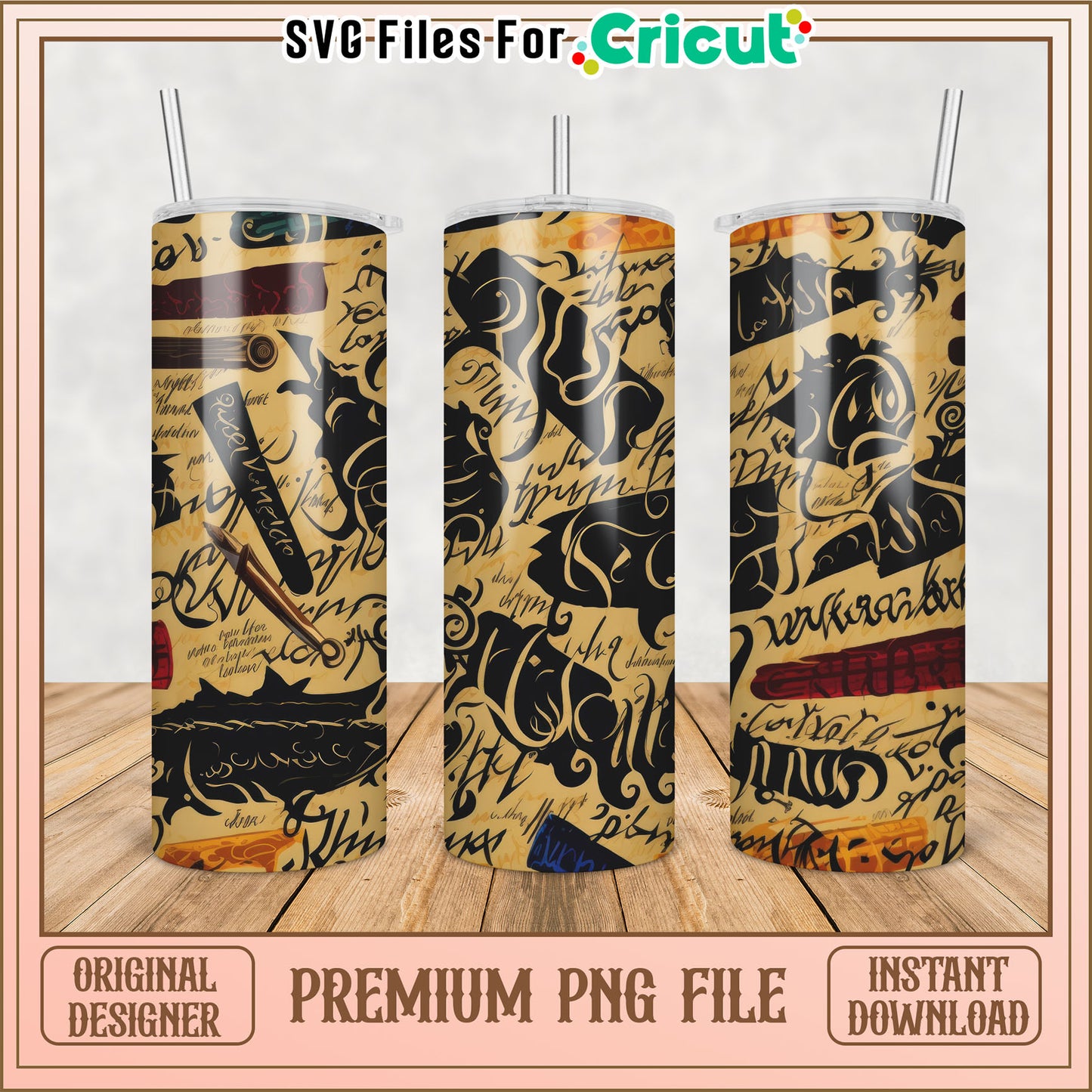 Tumbler PNG Design  Vintage Script