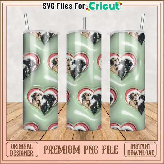 Tumbler PNG Dogs Kissing Heart Design