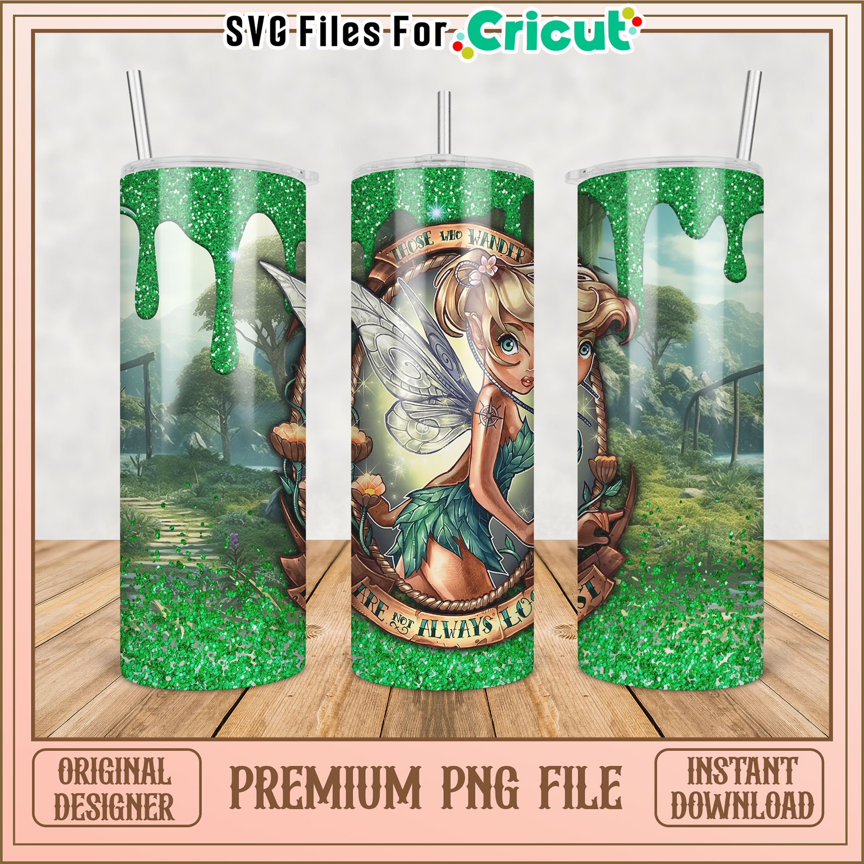 Tumbler PNG Fairy Glitter Design