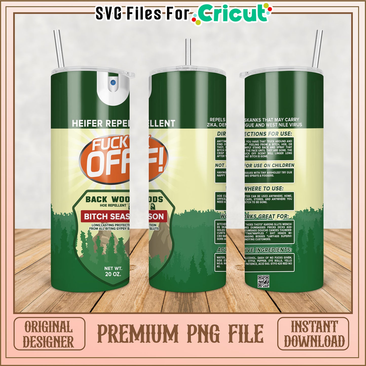 Tumbler PNG Funny Hoe Repellent Design