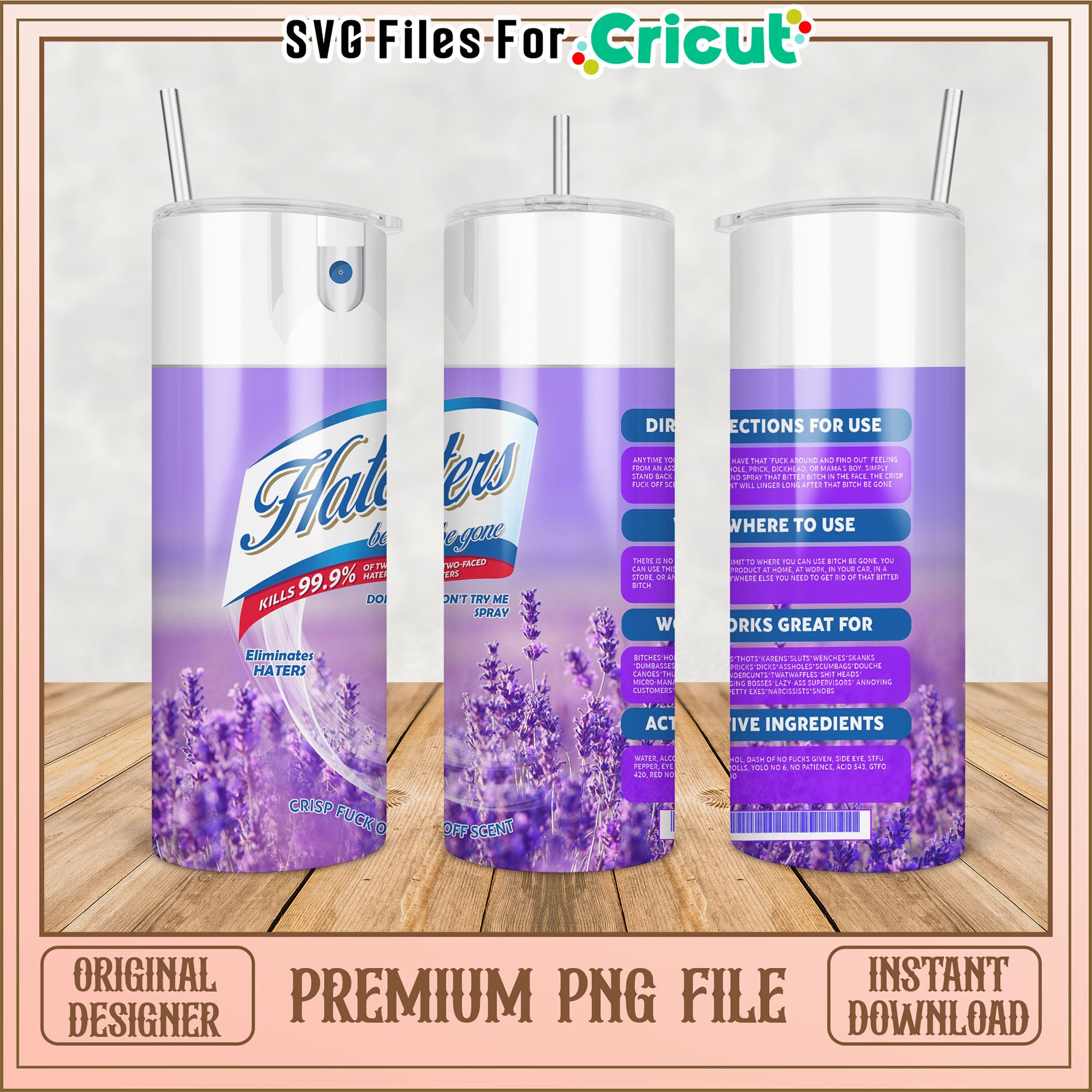 Tumbler PNG Hater Spray Design