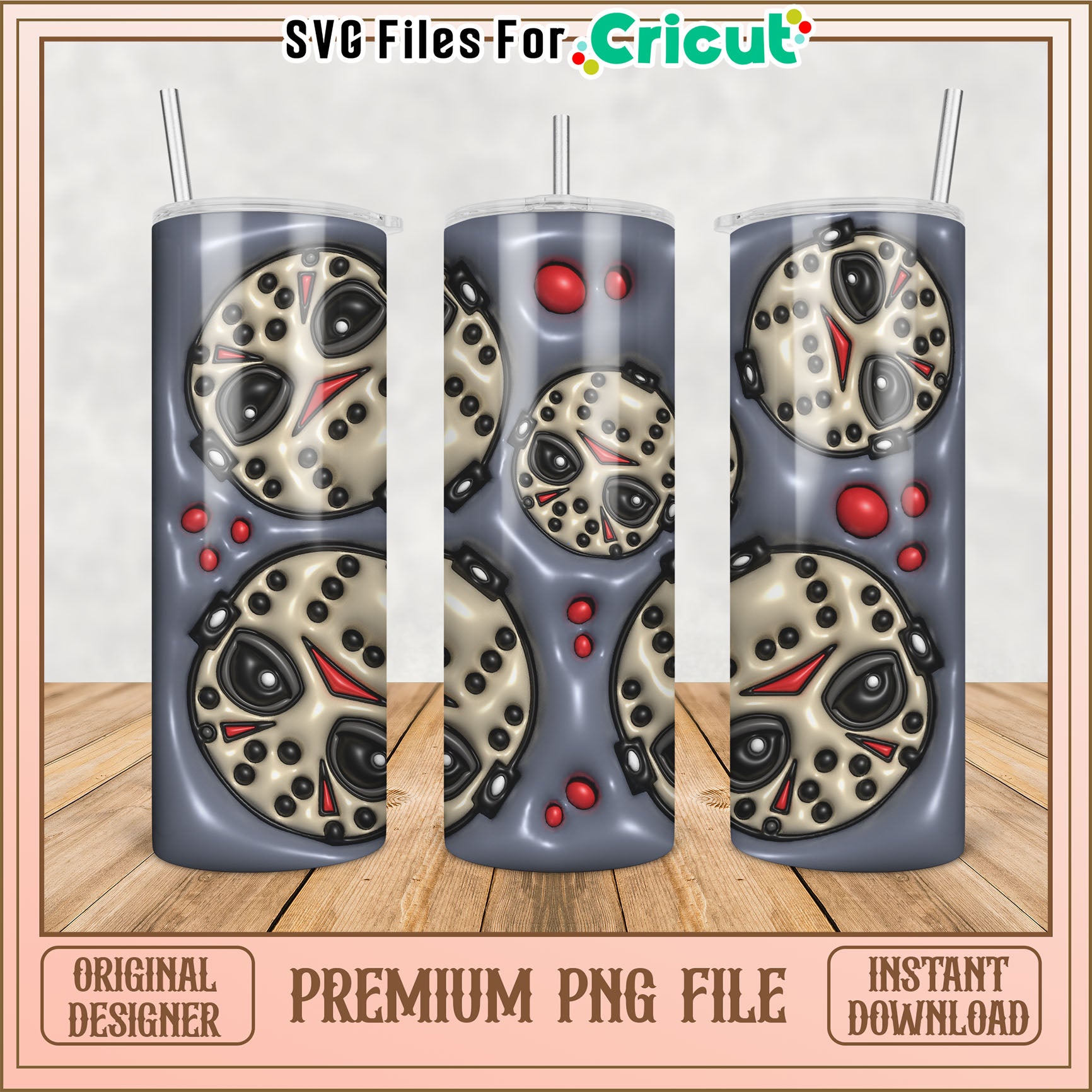 Tumbler PNG Jason Mask Design