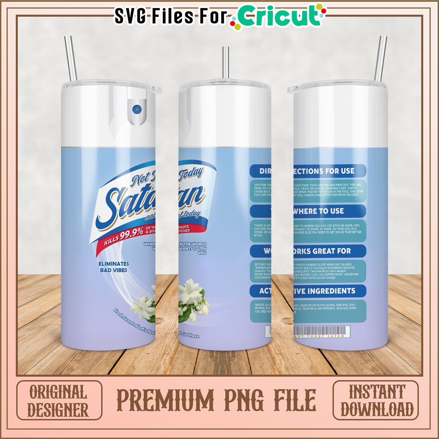 Tumbler PNG Spray Bottle Design