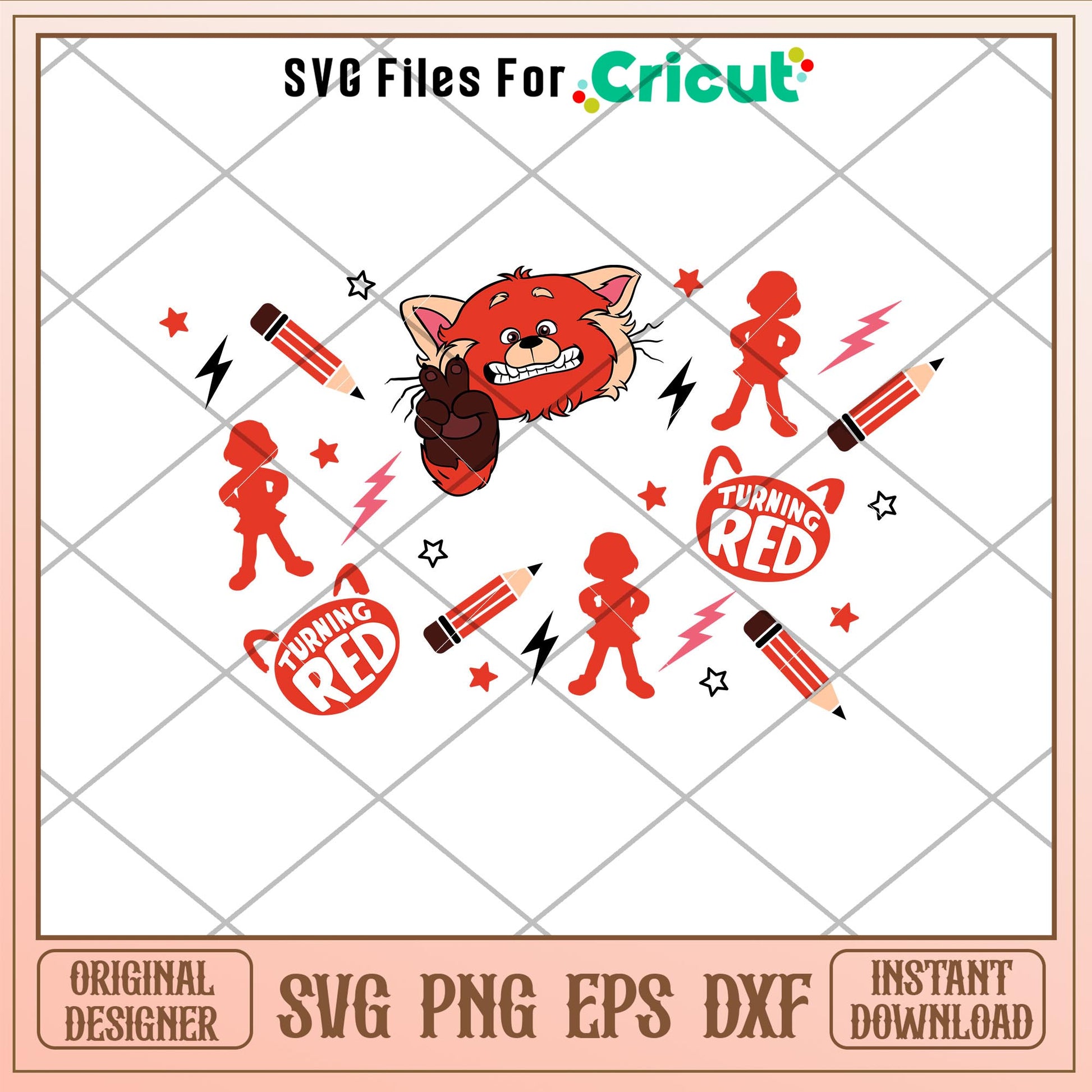 Turning Red Full Wrap, Turning Red Full Wrap Svg