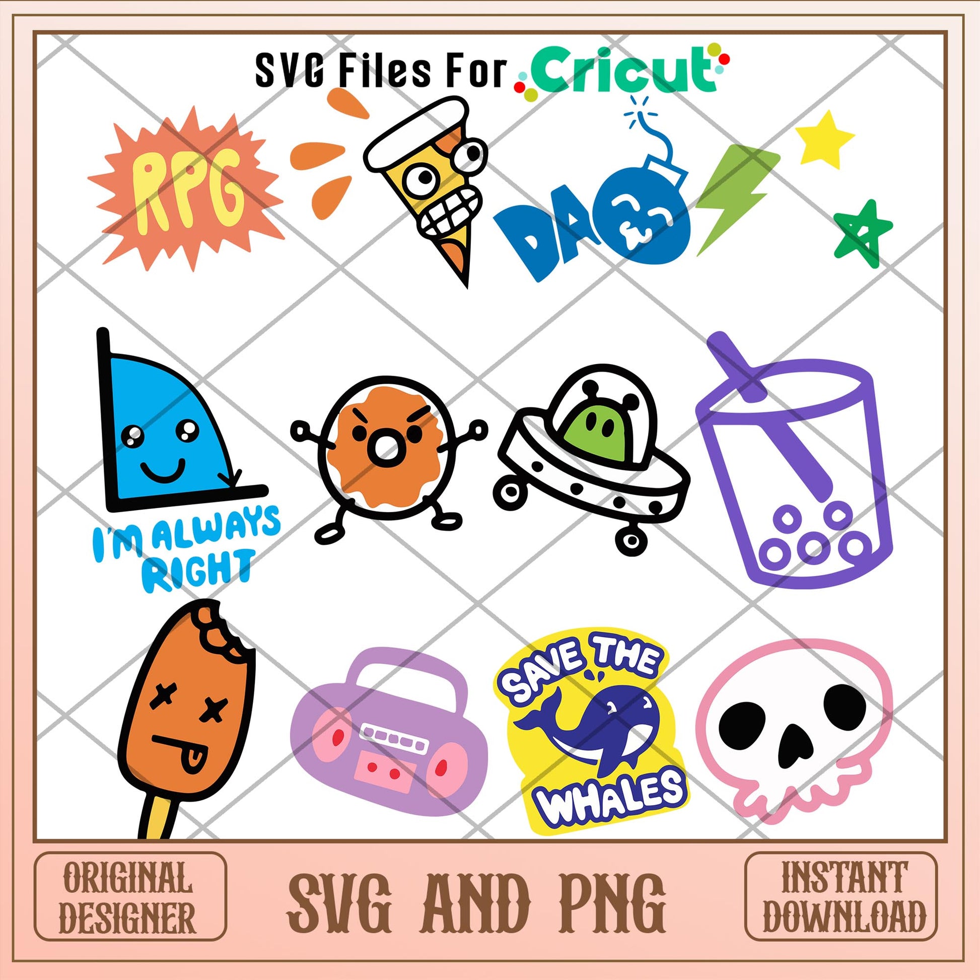 Cartoon stuffs svg bundle for kids