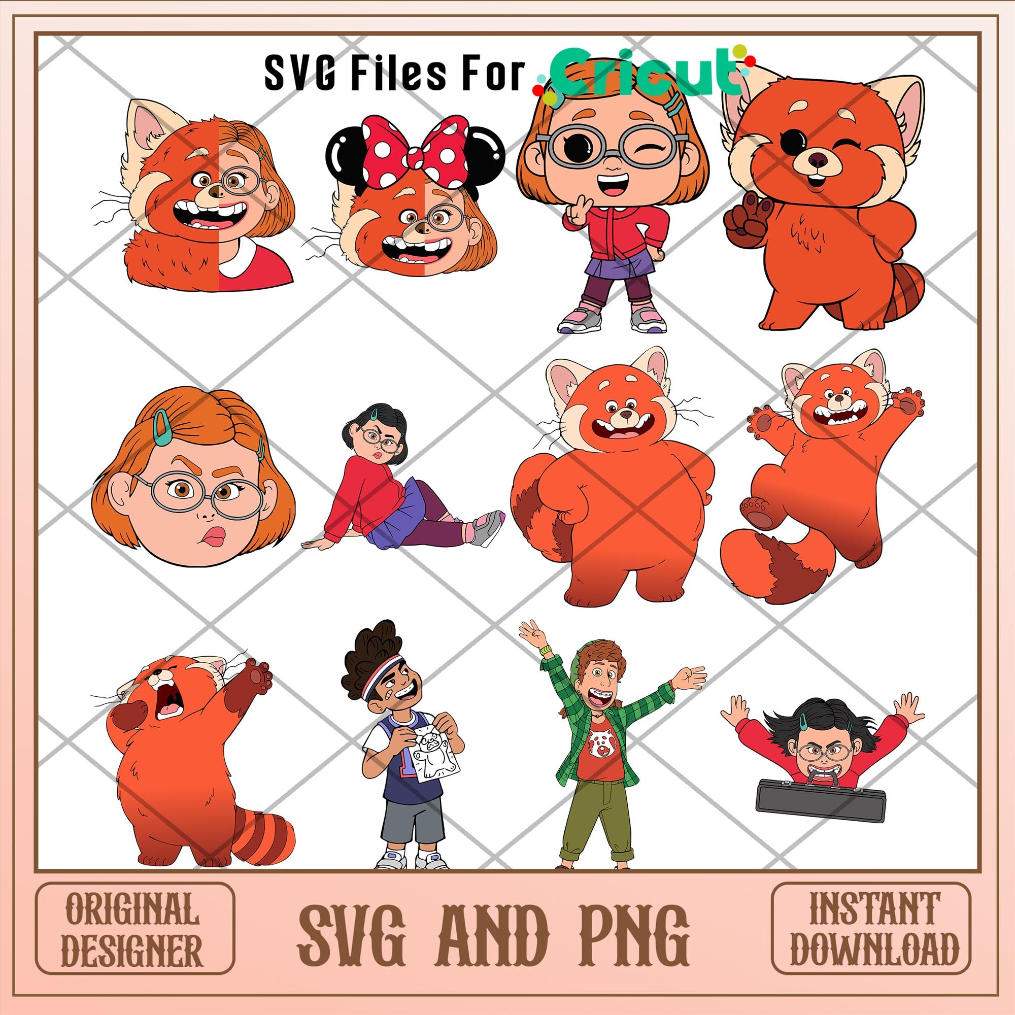 Simply Red Svg Disney Turning red svg digital files bundle – svg files for cricut
