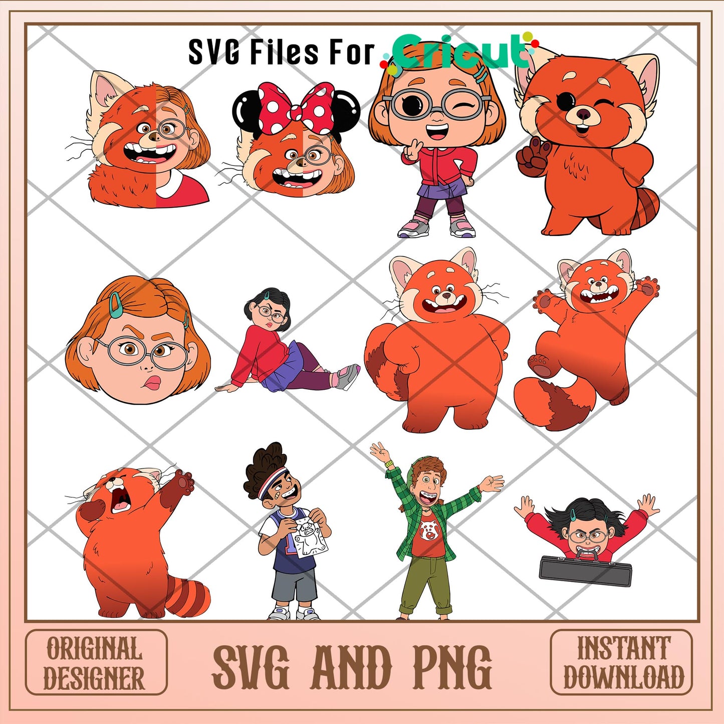 Disney Turning red svg digital files bundle 