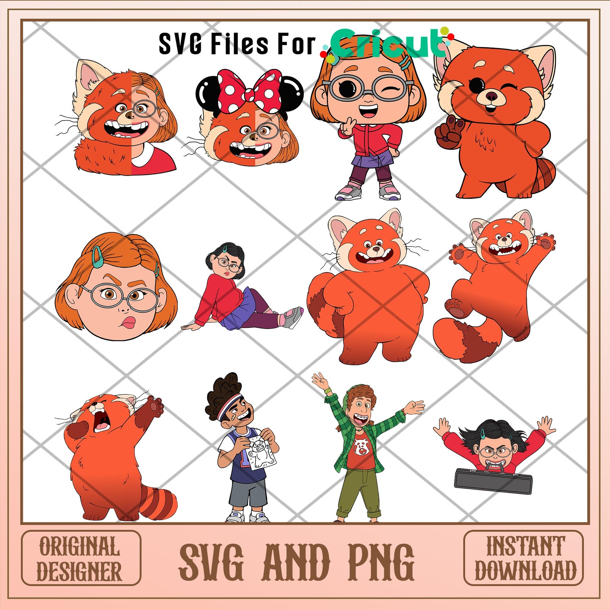 Disney Turning red svg digital files bundle 