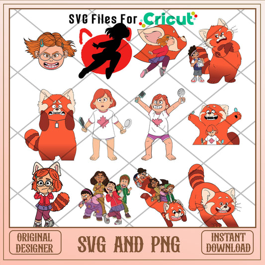 Disney Turning red and friends svg  bundle