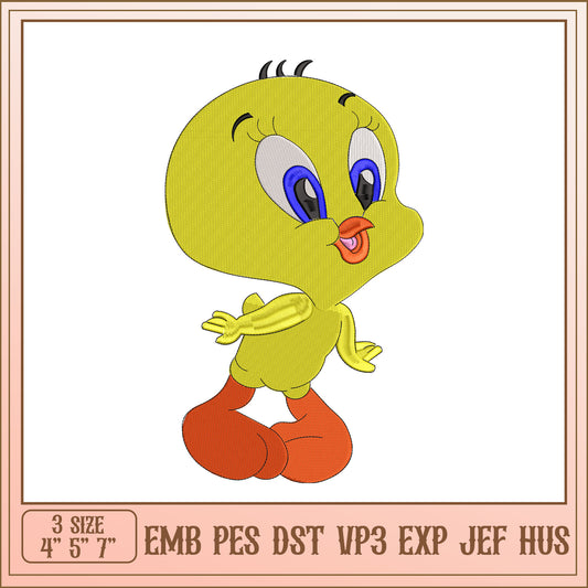 Tweety Bird Embroidery Design 3 Sizes EMB PES DST