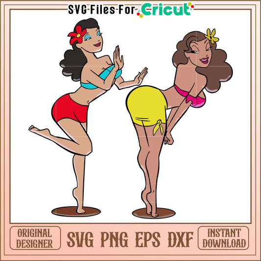 Two girl playing svg, spanish girl svg, sexy girl svg