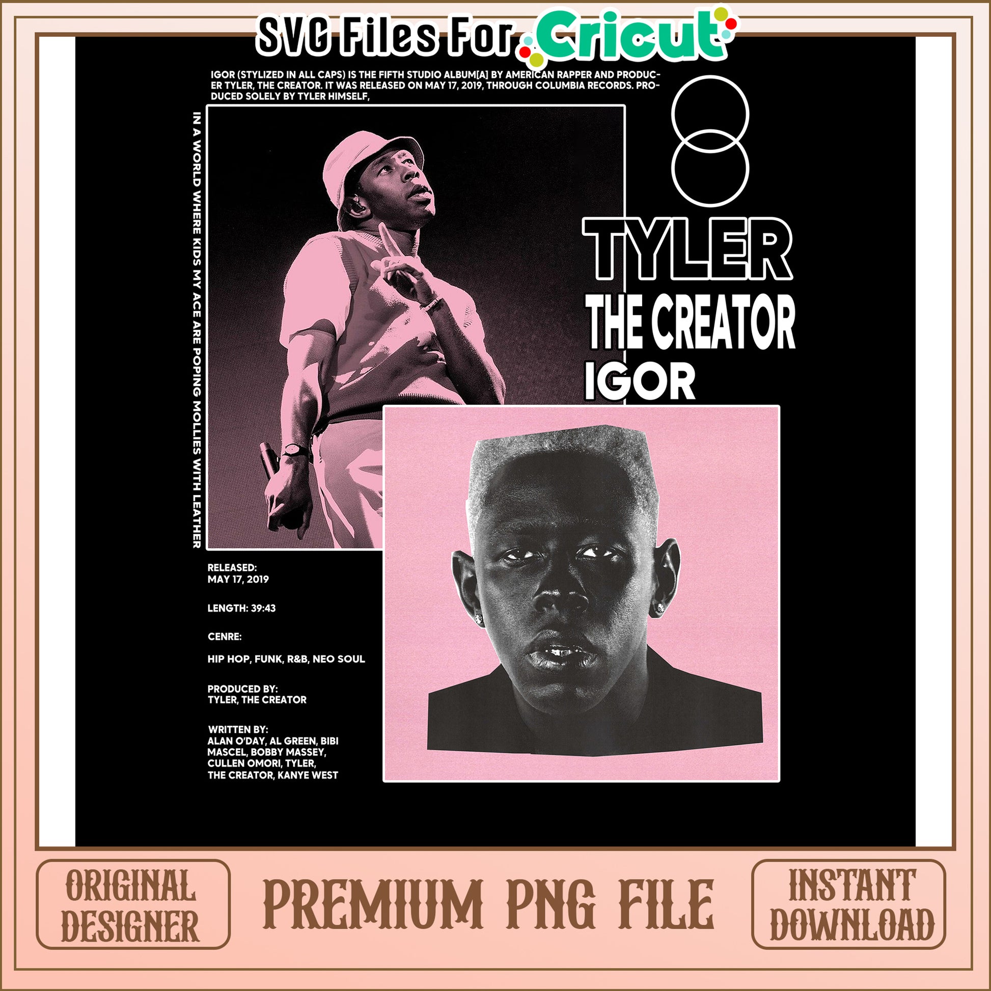 Tyler the Creator Igor SVG Files for Cricut, Instant Download PNG