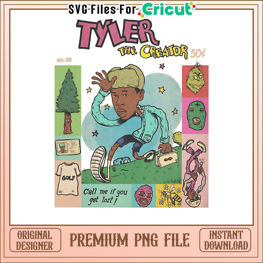 Tyler the Creator Premium PNG File, Instant Download for Crafts