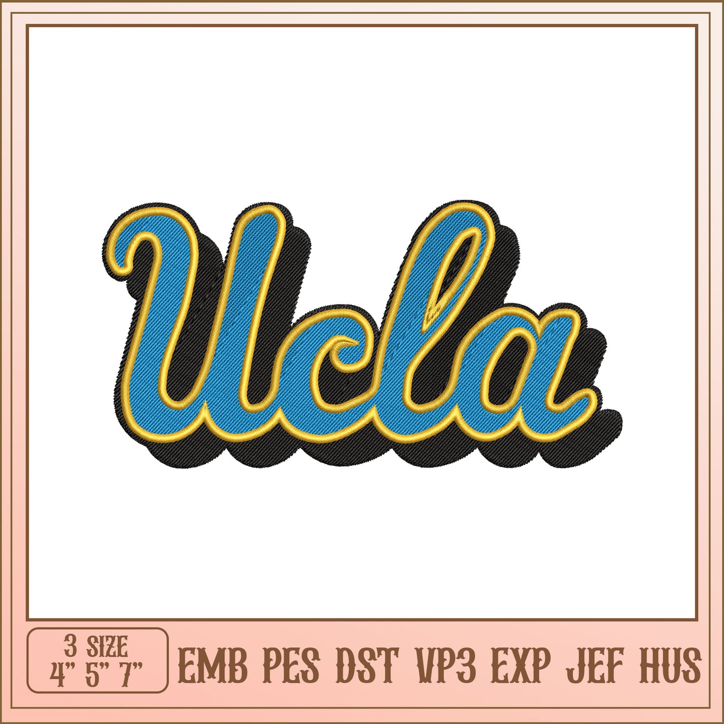 UCLA Embroidery Design - 3 Sizes
