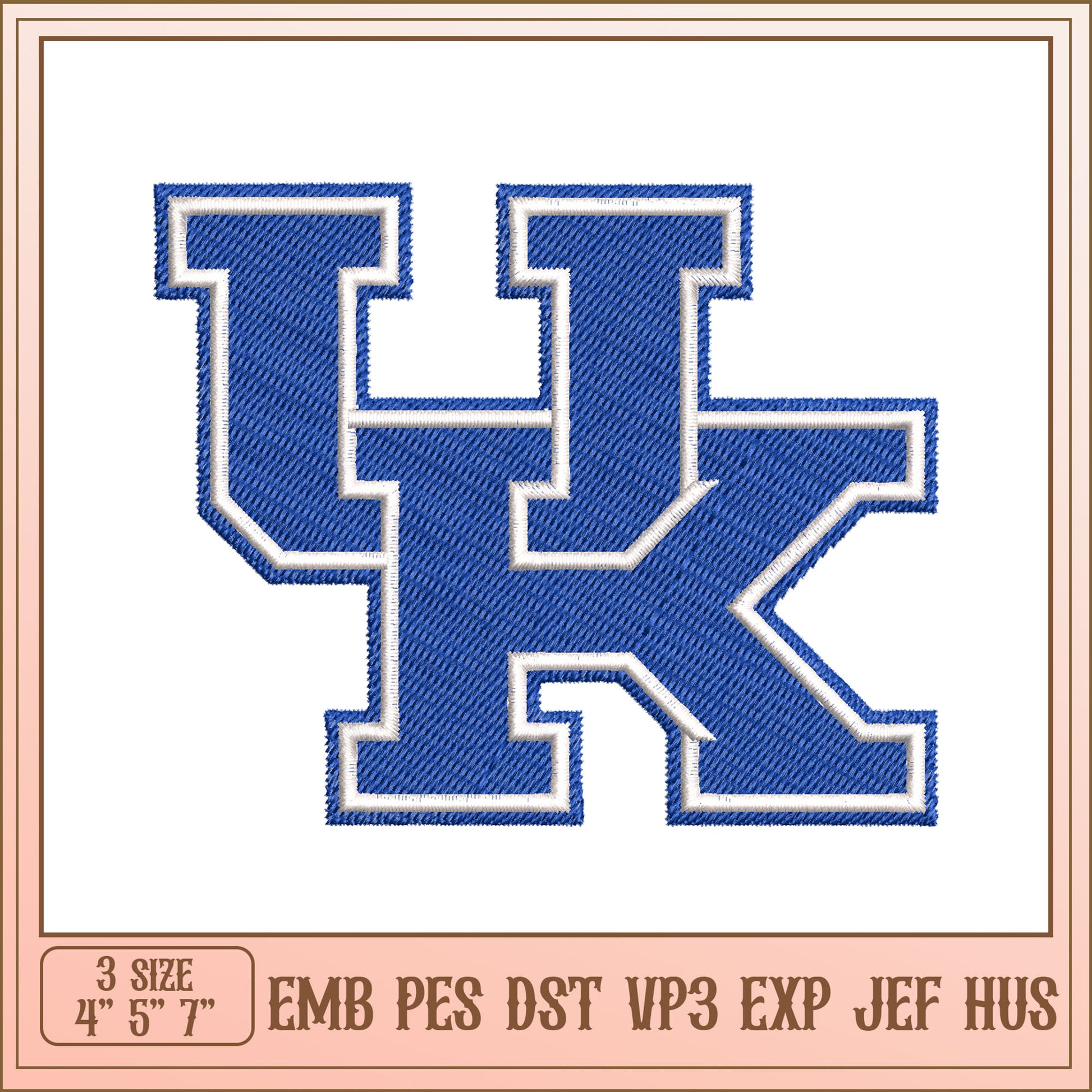 UK Monogram Embroidery Design - 3 Sizes