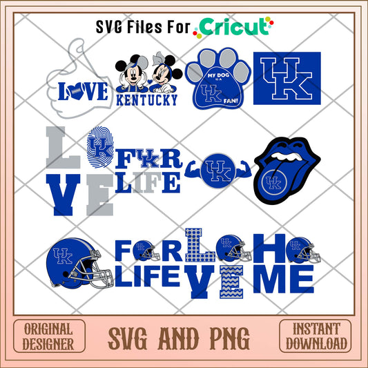 Kentucky Wildcats love svg, Kentucky Wildcats svg bundle, NCAA svg