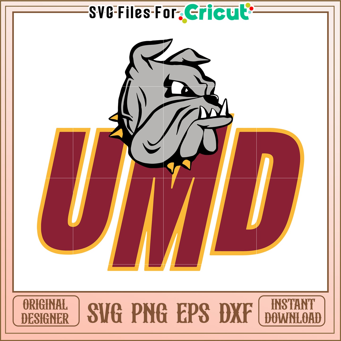 UMD Bulldog SVG Design for Cricut Projects, Instant Download for Crafters