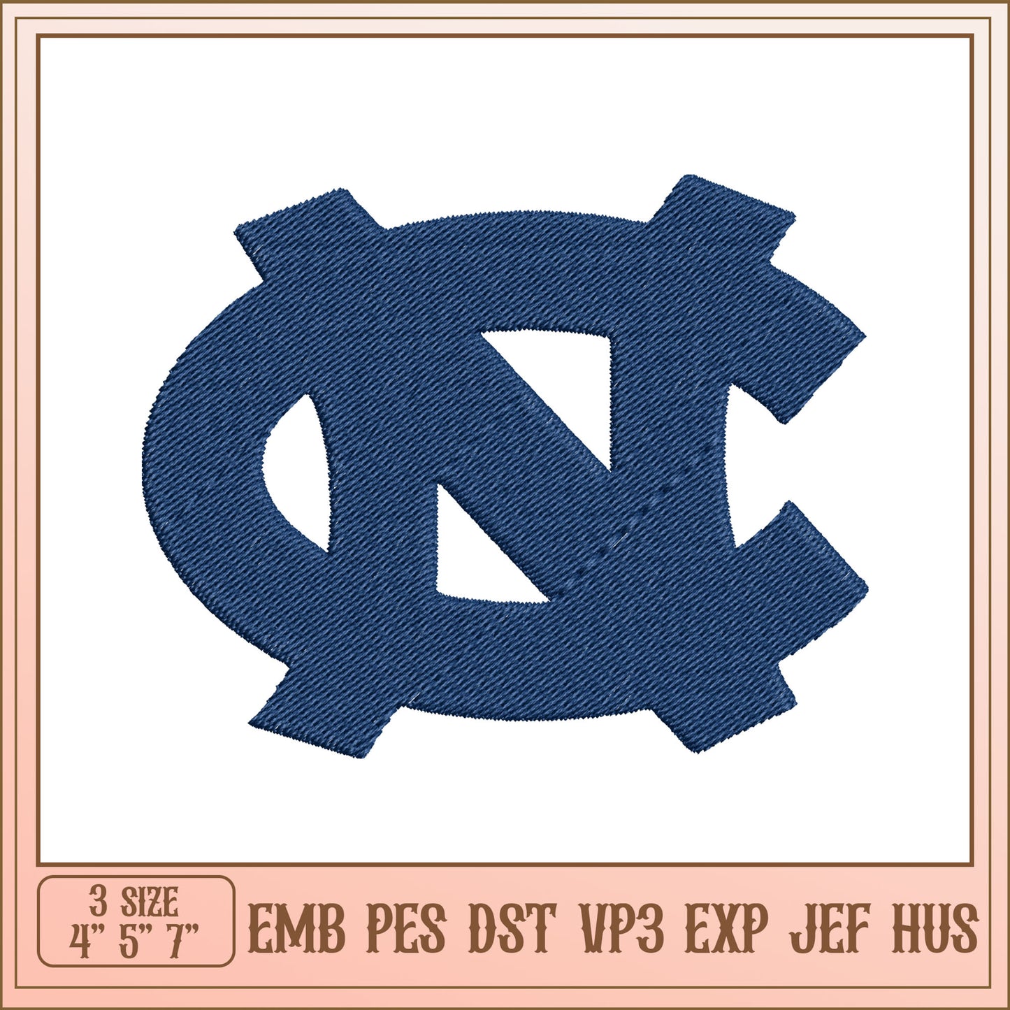 UNC Tar Heel Embroidery Design