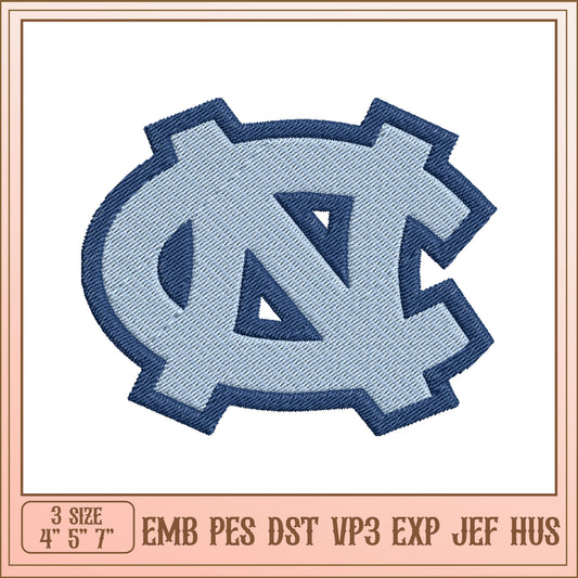 UNC Tar Heel Embroidery Design 3 Sizes