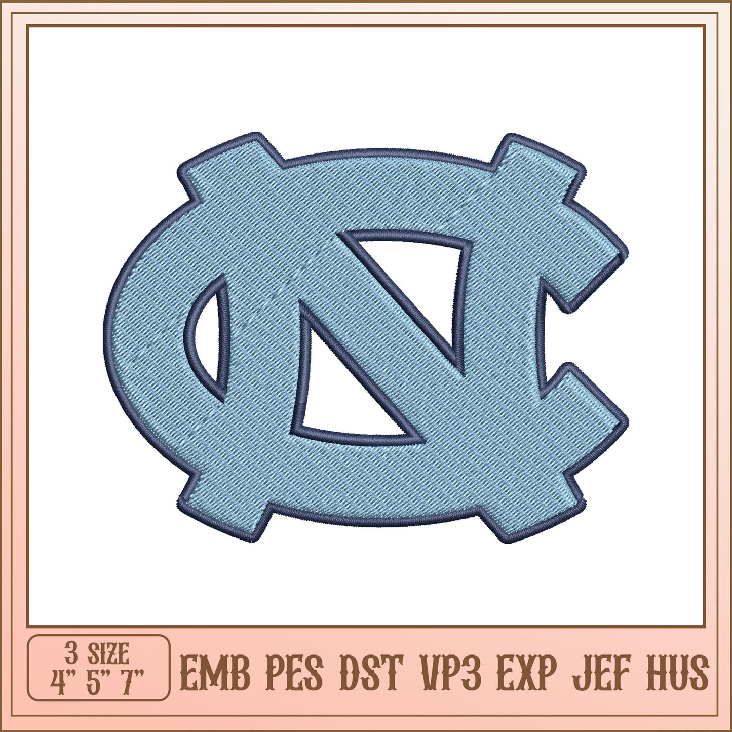 UNC Tar Heel Embroidery Design