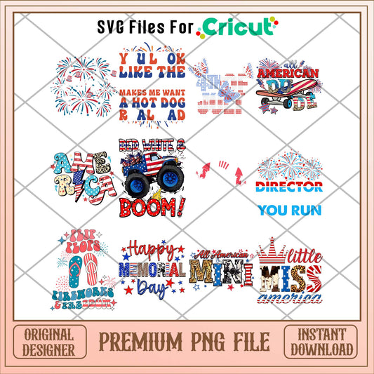 USA 4th of july png bundle, USA day png - Svgfileforcricut 