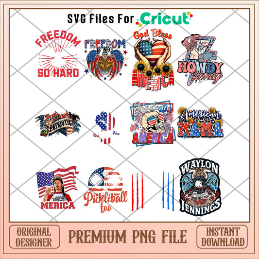 America 4th of july png bundle, USA day png - Svgfileforcricut