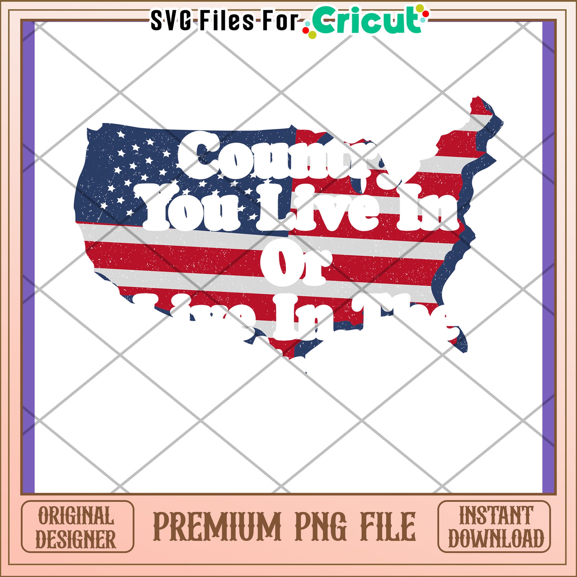 USA Map PNG Country You Live In Design