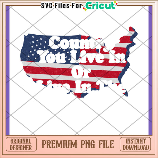 USA Map PNG Country You Live In Design