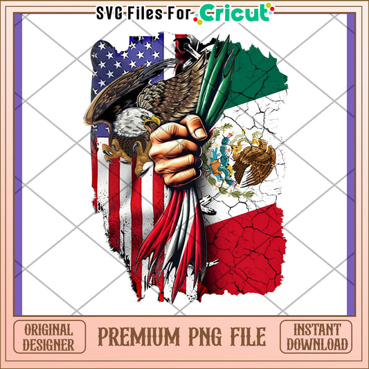 USA Mexico Eagle PNG Design