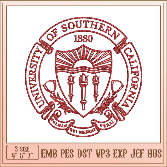 USC Embroidery Design - 3 Sizes