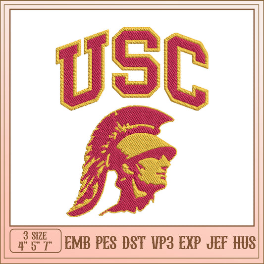 USC Trojan Helmet Embroidery Design
