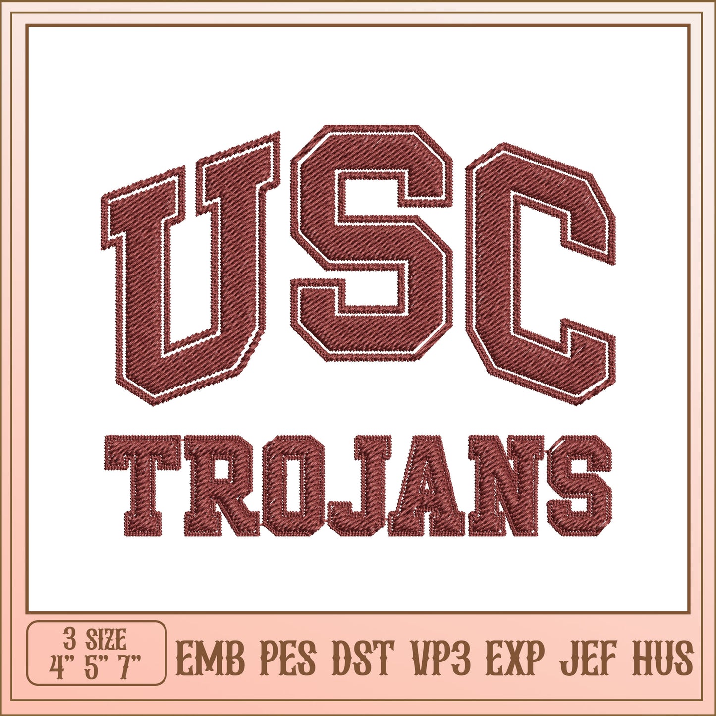 USC Trojans Embroidery Design