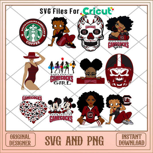 USC Gamecocks girl svg, South Carolina Gamecocks svg bundle, NCAA svg 