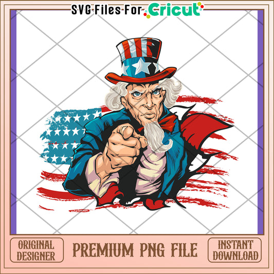 Uncle Sam PNG Patriotic Design Download