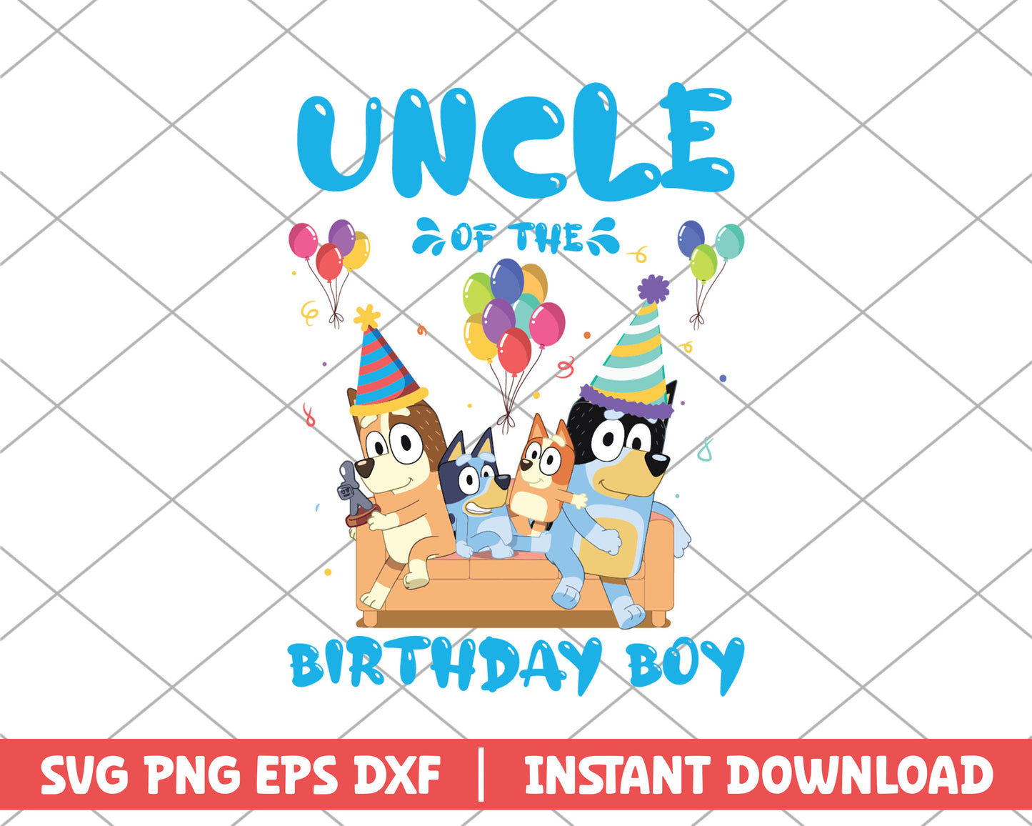 Uncle of the birthday boy cartoon svg 