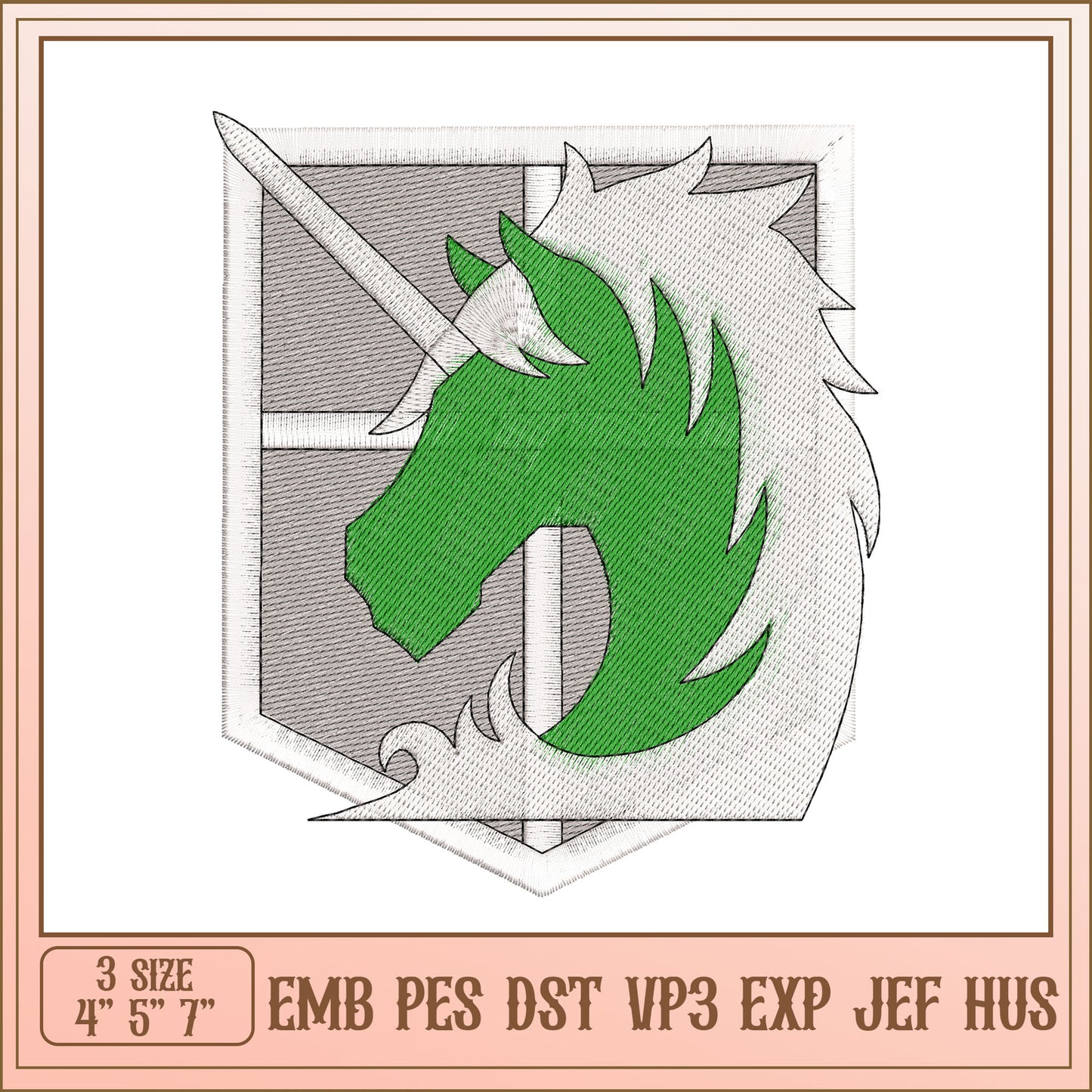 Unicorn Embroidery Design 3 Sizes